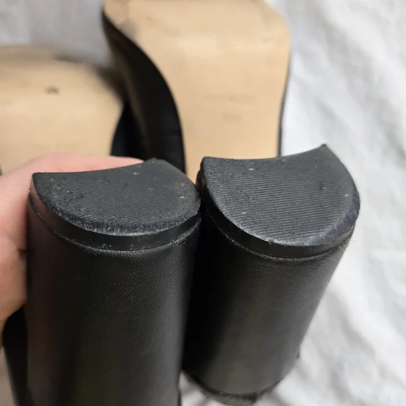 Nine West Aileen Block Heel sz 7.5 Black Snakeskin - Picture 7 of 10